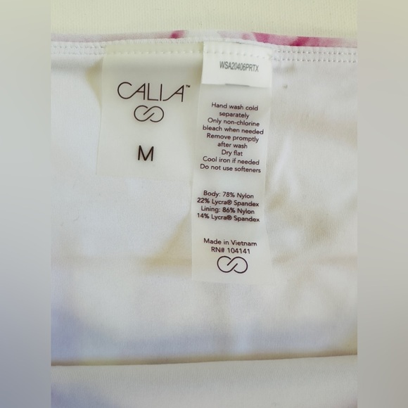 CALIA Floral Flourish Geranium Mid Rise Wide Band Bikini Bottom - Picture 6 of 12